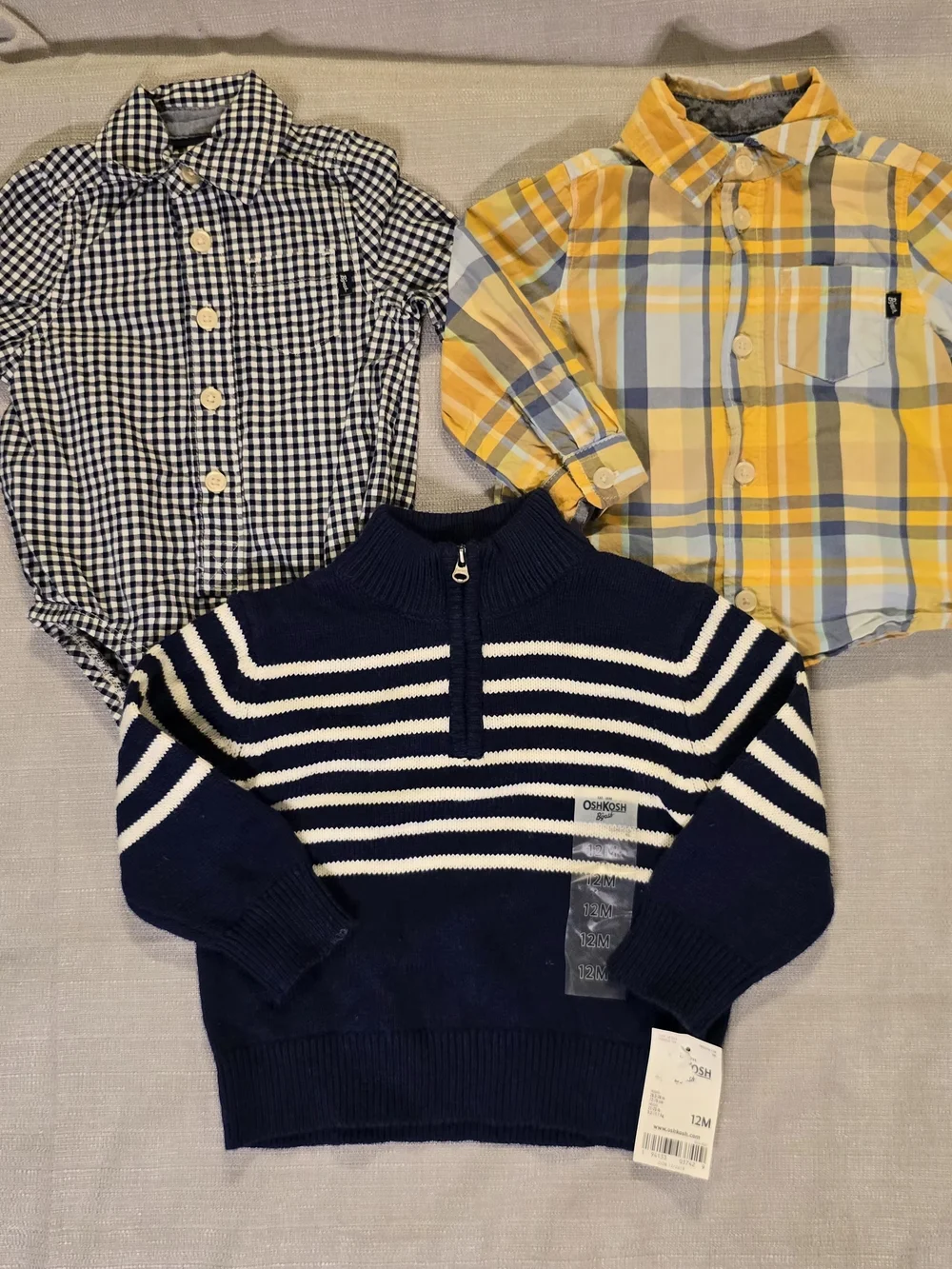 Baby B'gosh OshKosh Baby Boy Clothing Bundle Shirts Sweater 3M 9M 12M NWT